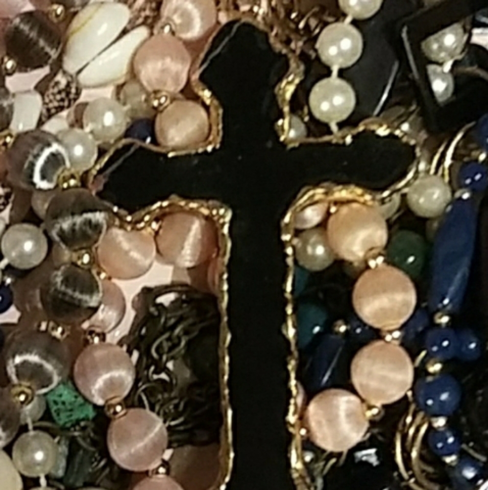 Enamel Approx 4 inch Vintage Large Cross
